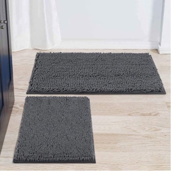 NEW! 2 Piece Chenille Bath Mat Set